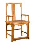Chinese Early 20th Century Armchair with Hand-Carved Medallion and Rattan Seat-1. Asian & Chinese Furniture, Art, Antiques, Vintage Home Décor for sale at FEA Home