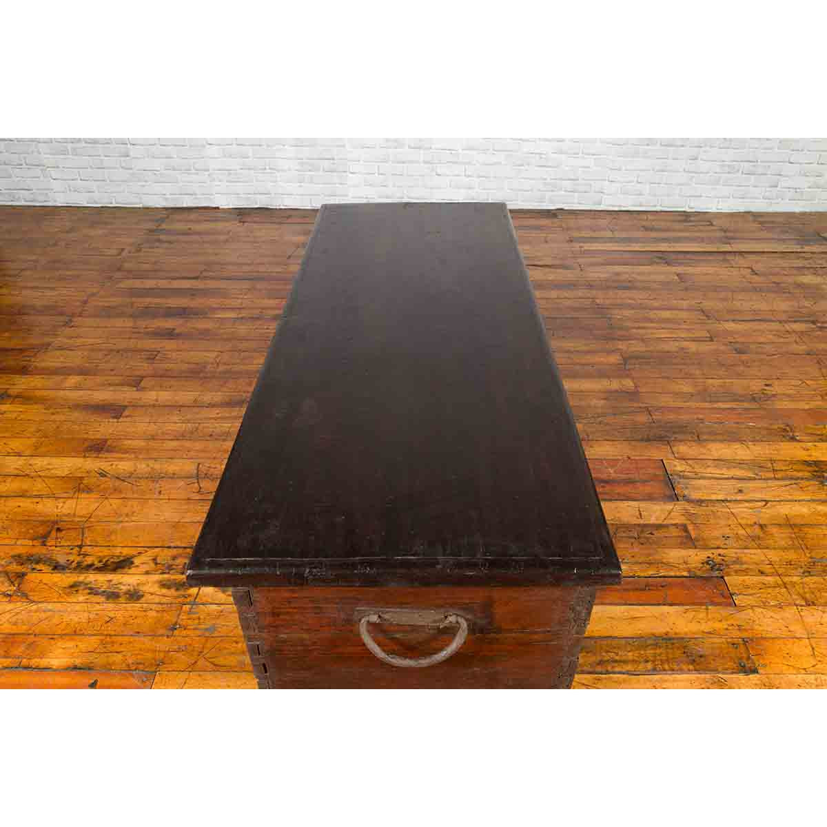Late 19th Century Coffer from Sumatra with Carved Motifs and Iron Hardware-11. Asian & Chinese Furniture, Art, Antiques, Vintage Home Décor for sale at FEA Home