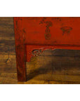 Chinese Qing Dynasty 19th Century Red Lacquer Cabinet with Gold Chinoiseries-13. Asian & Chinese Furniture, Art, Antiques, Vintage Home Décor for sale at FEA Home