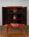 Chinese Qing Dynasty 19th Century Red Lacquer Cabinet with Gold Chinoiseries-4. Asian & Chinese Furniture, Art, Antiques, Vintage Home Décor for sale at FEA Home