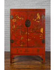Chinese Qing Dynasty 19th Century Red Lacquer Cabinet with Gold Chinoiseries-2. Asian & Chinese Furniture, Art, Antiques, Vintage Home Décor for sale at FEA Home