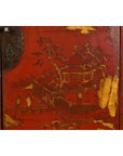 Chinese Qing Dynasty 19th Century Red Lacquer Cabinet with Gold Chinoiseries-9. Asian & Chinese Furniture, Art, Antiques, Vintage Home Décor for sale at FEA Home