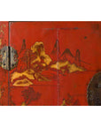 Chinese Qing Dynasty 19th Century Red Lacquer Cabinet with Gold Chinoiseries-11. Asian & Chinese Furniture, Art, Antiques, Vintage Home Décor for sale at FEA Home