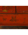 Chinese Qing Dynasty 19th Century Red Lacquer Cabinet with Gold Chinoiseries-12. Asian & Chinese Furniture, Art, Antiques, Vintage Home Décor for sale at FEA Home