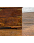 Indian 19th Century Wooden Trunk with Brass Inlay and Bracket Feet-10. Asian & Chinese Furniture, Art, Antiques, Vintage Home Décor for sale at FEA Home