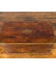 Indian 19th Century Wooden Trunk with Brass Inlay and Bracket Feet-11. Asian & Chinese Furniture, Art, Antiques, Vintage Home Décor for sale at FEA Home