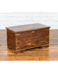 Indian 19th Century Wooden Trunk with Brass Inlay and Bracket Feet-13. Asian & Chinese Furniture, Art, Antiques, Vintage Home Décor for sale at FEA Home