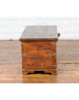 Indian 19th Century Wooden Trunk with Brass Inlay and Bracket Feet-16. Asian & Chinese Furniture, Art, Antiques, Vintage Home Décor for sale at FEA Home