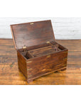 Indian 19th Century Wooden Trunk with Brass Inlay and Bracket Feet-5. Asian & Chinese Furniture, Art, Antiques, Vintage Home Décor for sale at FEA Home