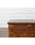 Indian 19th Century Wooden Trunk with Brass Inlay and Bracket Feet-7. Asian & Chinese Furniture, Art, Antiques, Vintage Home Décor for sale at FEA Home
