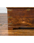 Indian 19th Century Wooden Trunk with Brass Inlay and Bracket Feet-9. Asian & Chinese Furniture, Art, Antiques, Vintage Home Décor for sale at FEA Home