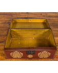 Vintage Chinese Red Blanket Chest with Gold Details and Calligraphy Motifs-12. Asian & Chinese Furniture, Art, Antiques, Vintage Home Décor for sale at FEA Home