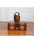 Vintage Chinese Red Blanket Chest with Gold Details and Calligraphy Motifs-3. Asian & Chinese Furniture, Art, Antiques, Vintage Home Décor for sale at FEA Home