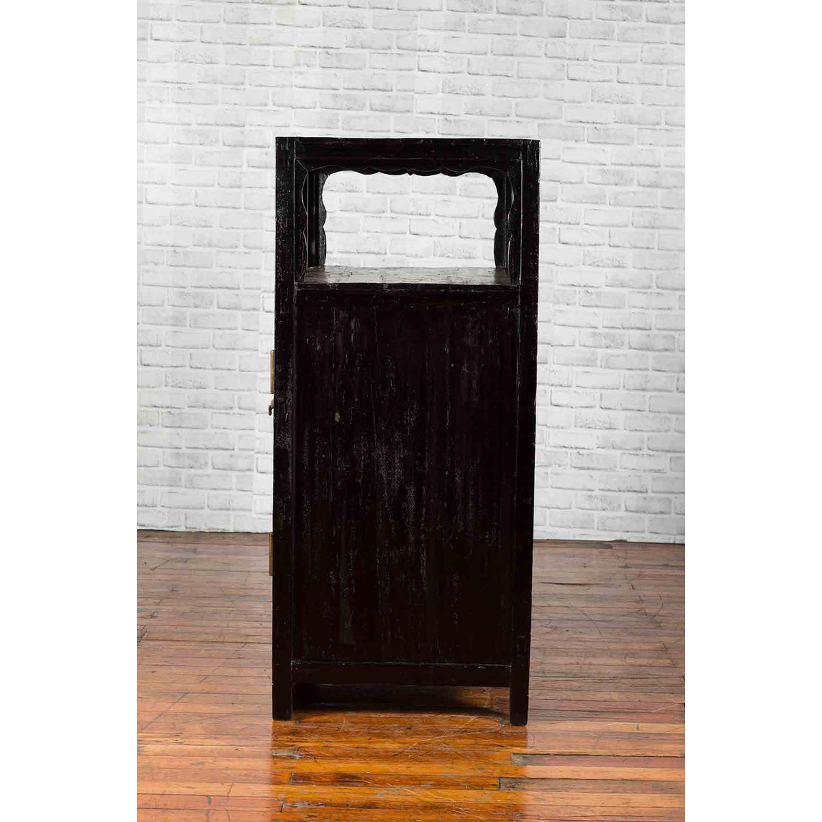 Chinese Qing Dynasty Period 19th Century Cabinet with Original Brown Lacquer-14. Asian & Chinese Furniture, Art, Antiques, Vintage Home Décor for sale at FEA Home