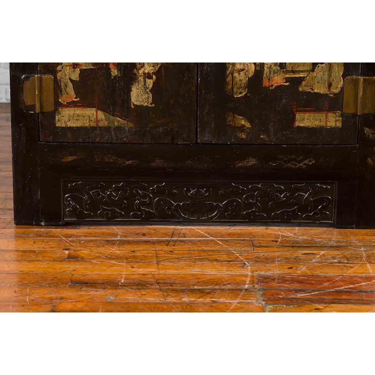 Chinese Qing Dynasty Period 19th Century Cabinet with Original Brown Lacquer-9. Asian & Chinese Furniture, Art, Antiques, Vintage Home Décor for sale at FEA Home