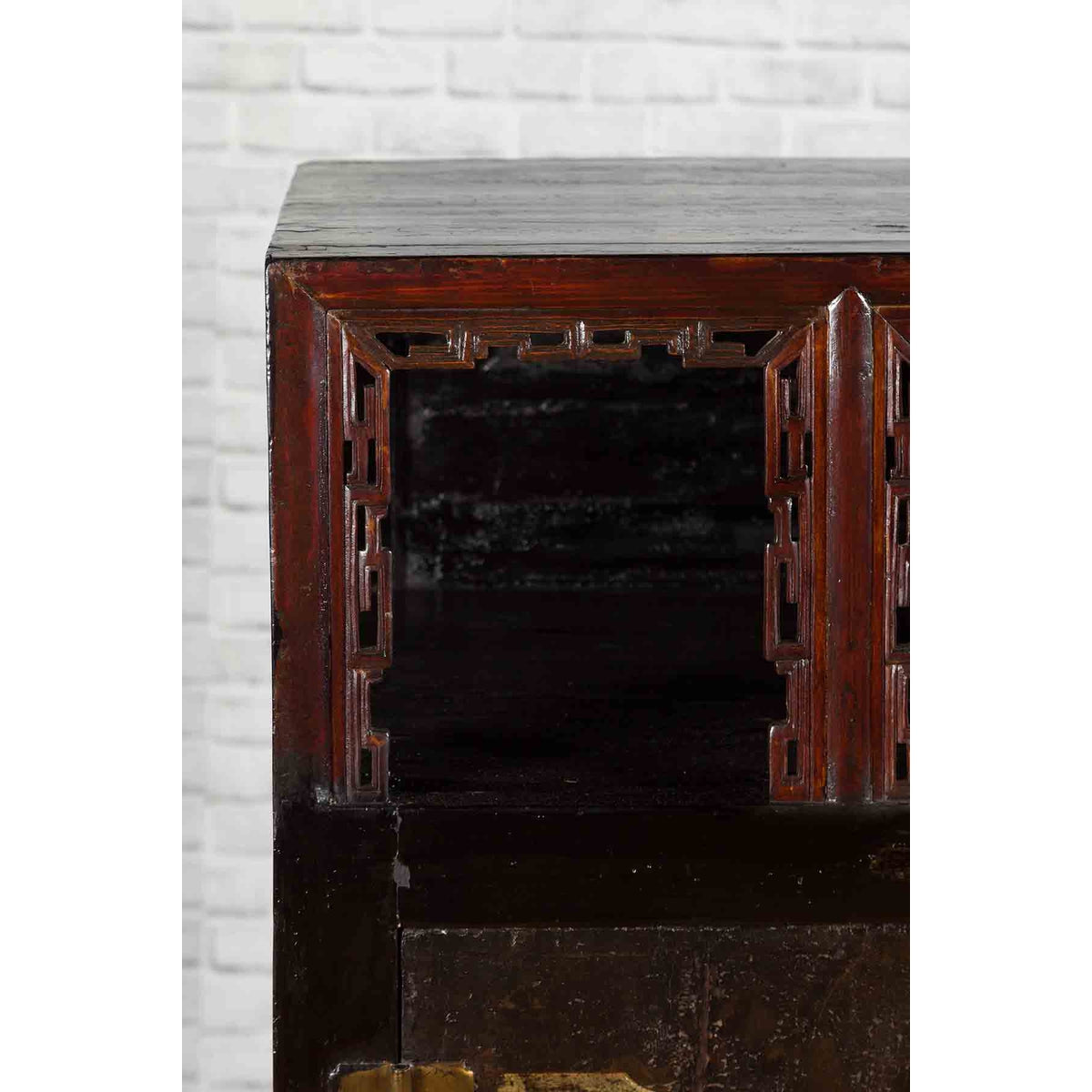 Chinese Qing Dynasty Period 19th Century Cabinet with Original Brown Lacquer-10. Asian & Chinese Furniture, Art, Antiques, Vintage Home Décor for sale at FEA Home