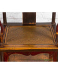 Pair of Chinese Qing Dynasty 19th Century Yoke Back Armchairs with Rattan Seats-17. Asian & Chinese Furniture, Art, Antiques, Vintage Home Décor for sale at FEA Home