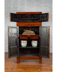 19th Century Brown Cabinet with Unexpected Internal Drawers and Shelving-3. Asian & Chinese Furniture, Art, Antiques, Vintage Home Décor for sale at FEA Home