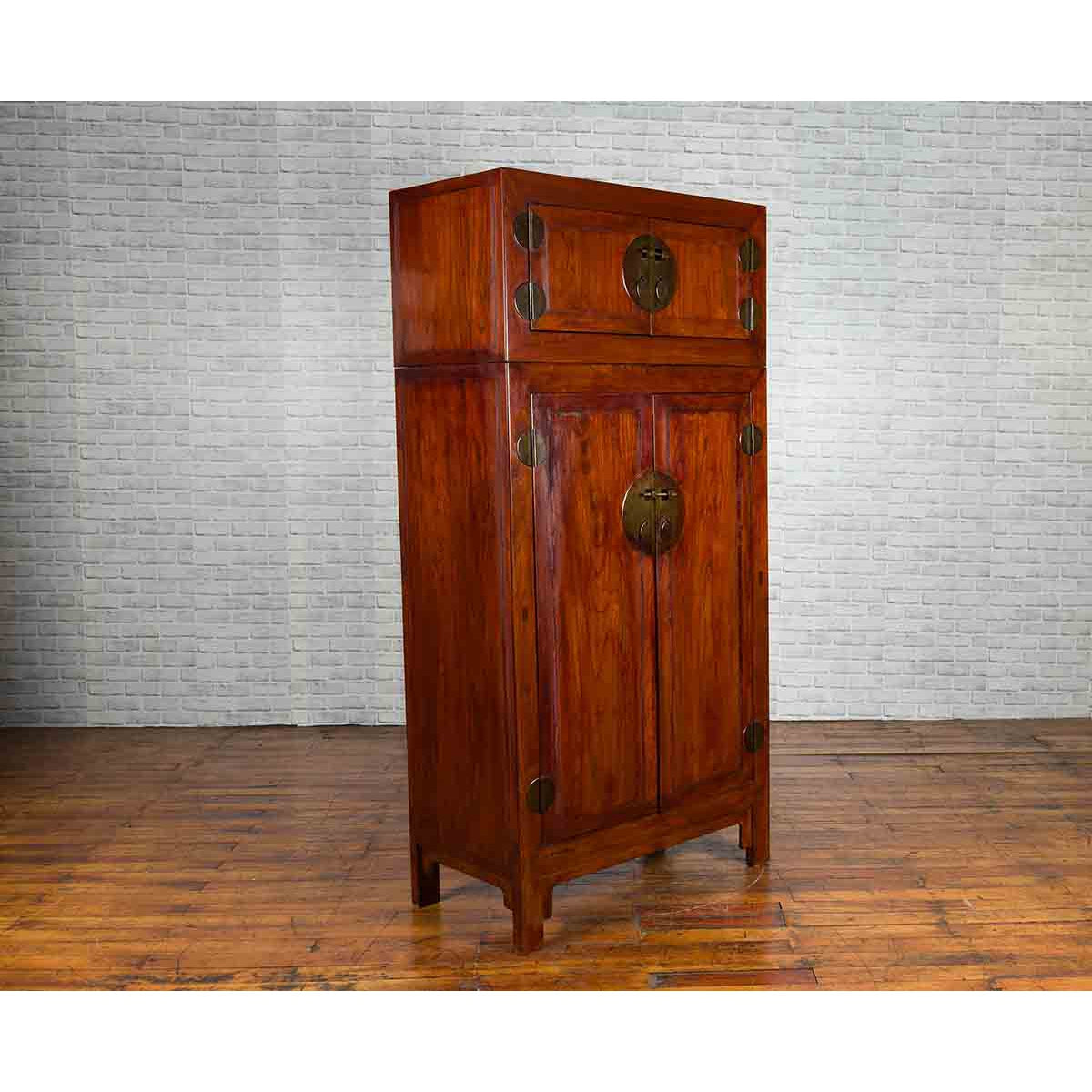 19th Century Brown Cabinet with Unexpected Internal Drawers and Shelving-6. Asian & Chinese Furniture, Art, Antiques, Vintage Home Décor for sale at FEA Home