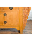 Qing Dynasty 19th Century Natural Wood Sideboard with Large Carved Spandrels-9. Asian & Chinese Furniture, Art, Antiques, Vintage Home Décor for sale at FEA Home