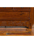 Chinese Elm Three-Drawer Kang Cabinet with Everted Flanges and Carved Spandrels-11. Asian & Chinese Furniture, Art, Antiques, Vintage Home Décor for sale at FEA Home