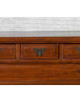 Chinese Elm Three-Drawer Kang Cabinet with Everted Flanges and Carved Spandrels-12. Asian & Chinese Furniture, Art, Antiques, Vintage Home Décor for sale at FEA Home
