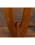 Large Pair of Javanese Art Deco Style Teak Wood Plant Stands with Brass Braces-8. Asian & Chinese Furniture, Art, Antiques, Vintage Home Décor for sale at FEA Home