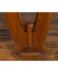 Large Pair of Javanese Art Deco Style Teak Wood Plant Stands with Brass Braces-9. Asian & Chinese Furniture, Art, Antiques, Vintage Home Décor for sale at FEA Home