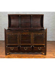 Chinese Antique Large Dowry Chest with Arching Lid, Carved Panels and Drawers-3. Asian & Chinese Furniture, Art, Antiques, Vintage Home Décor for sale at FEA Home