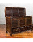 Chinese Antique Large Dowry Chest with Arching Lid, Carved Panels and Drawers-4. Asian & Chinese Furniture, Art, Antiques, Vintage Home Décor for sale at FEA Home