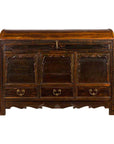 Chinese Antique Large Dowry Chest with Arching Lid, Carved Panels and Drawers-1. Asian & Chinese Furniture, Art, Antiques, Vintage Home Décor for sale at FEA Home