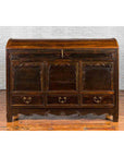 Chinese Antique Large Dowry Chest with Arching Lid, Carved Panels and Drawers-2. Asian & Chinese Furniture, Art, Antiques, Vintage Home Décor for sale at FEA Home