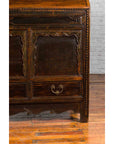 Chinese Antique Large Dowry Chest with Arching Lid, Carved Panels and Drawers-11. Asian & Chinese Furniture, Art, Antiques, Vintage Home Décor for sale at FEA Home