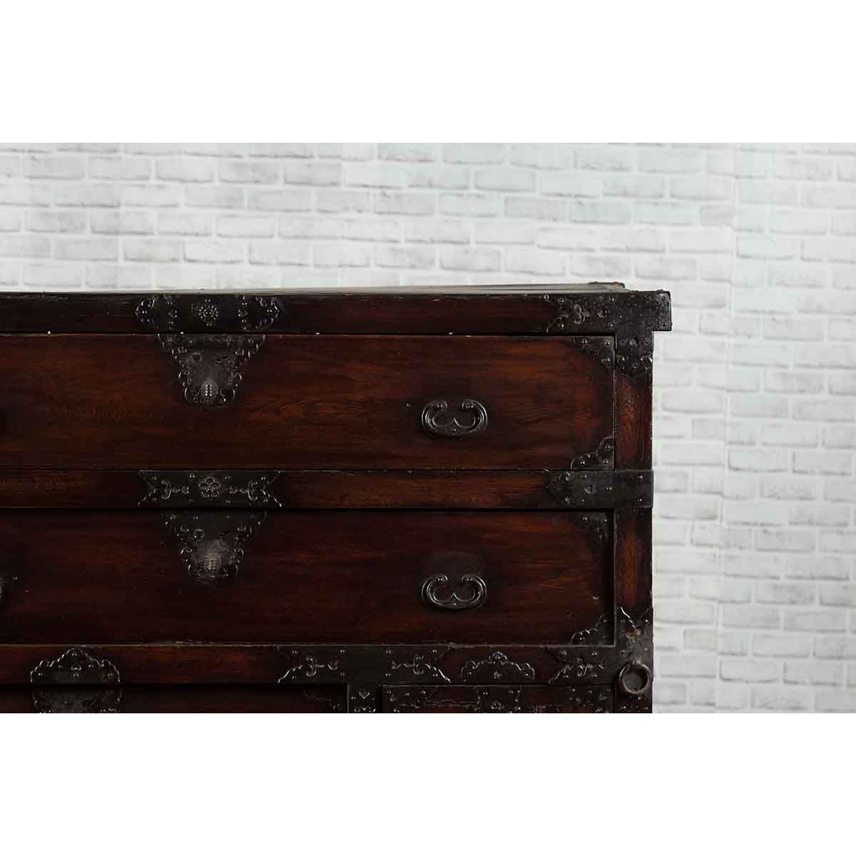 Japanese 19th Century Merchant's Chest with Drawers and Door, Mounted on Wheels-6. Asian & Chinese Furniture, Art, Antiques, Vintage Home Décor for sale at FEA Home