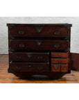 Japanese 19th Century Merchant's Chest with Drawers and Door, Mounted on Wheels-9. Asian & Chinese Furniture, Art, Antiques, Vintage Home Décor for sale at FEA Home