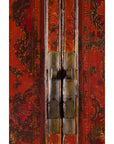 Chinese Qing Dynasty 19th Century Red Cabinet with Hand Painted Chinoiseries-13. Asian & Chinese Furniture, Art, Antiques, Vintage Home Décor for sale at FEA Home
