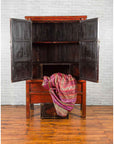 Chinese Qing Dynasty 19th Century Red Cabinet with Hand Painted Chinoiseries-4. Asian & Chinese Furniture, Art, Antiques, Vintage Home Décor for sale at FEA Home