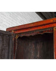 Chinese Qing Dynasty 19th Century Red Cabinet with Hand Painted Chinoiseries-20. Asian & Chinese Furniture, Art, Antiques, Vintage Home Décor for sale at FEA Home