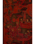 Chinese Qing Dynasty 19th Century Red Cabinet with Hand Painted Chinoiseries-7. Asian & Chinese Furniture, Art, Antiques, Vintage Home Décor for sale at FEA Home