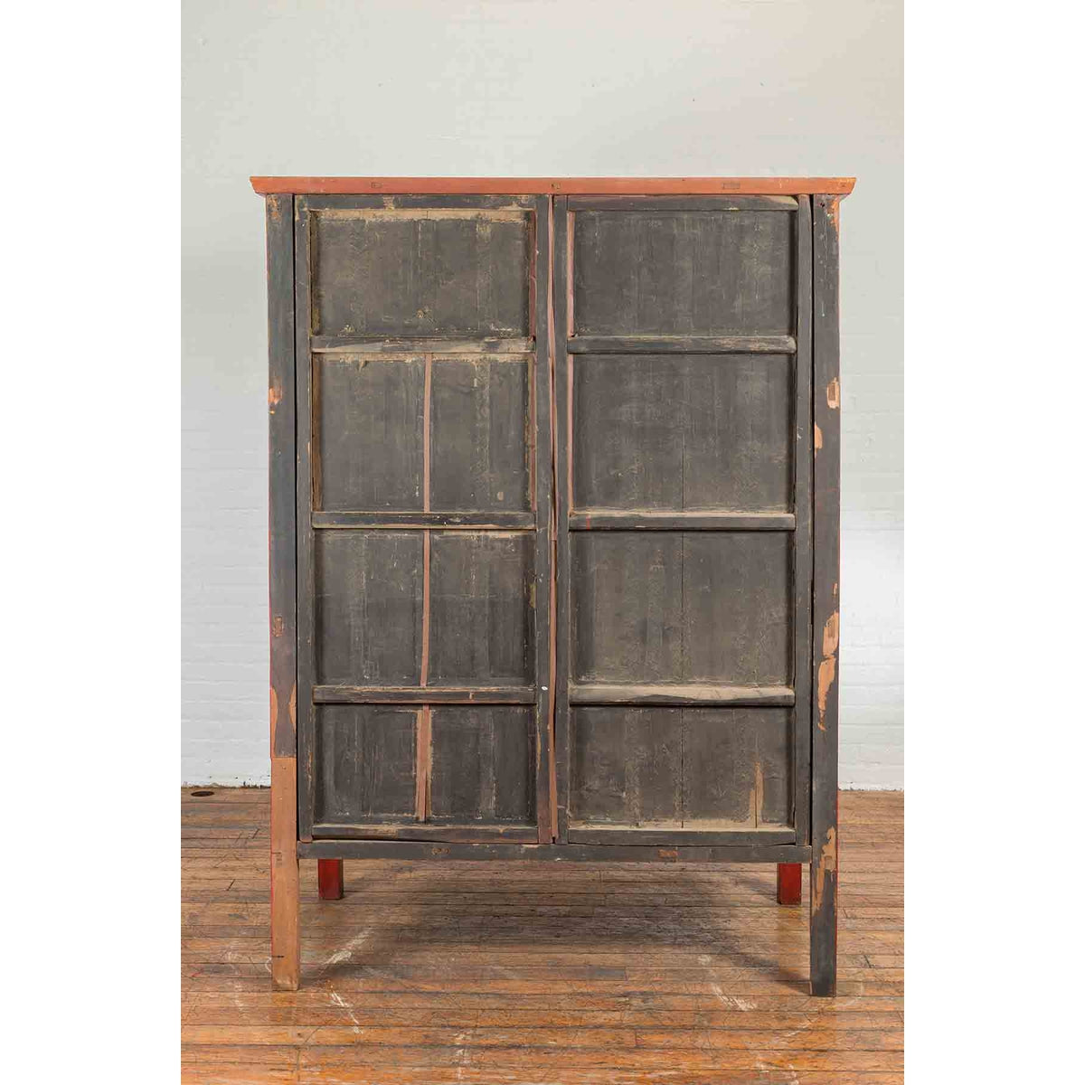 Chinese Qing Dynasty Ningbo Red Lacquered Cabinet with Butterfly Hardware-12. Asian & Chinese Furniture, Art, Antiques, Vintage Home Décor for sale at FEA Home
