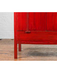 Chinese Qing Dynasty Ningbo Red Lacquered Cabinet with Butterfly Hardware-7. Asian & Chinese Furniture, Art, Antiques, Vintage Home Décor for sale at FEA Home