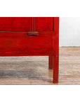 Chinese Qing Dynasty Ningbo Red Lacquered Cabinet with Butterfly Hardware-8. Asian & Chinese Furniture, Art, Antiques, Vintage Home Décor for sale at FEA Home
