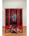 Chinese Qing Dynasty Ningbo Red Lacquered Cabinet with Butterfly Hardware-4. Asian & Chinese Furniture, Art, Antiques, Vintage Home Décor for sale at FEA Home