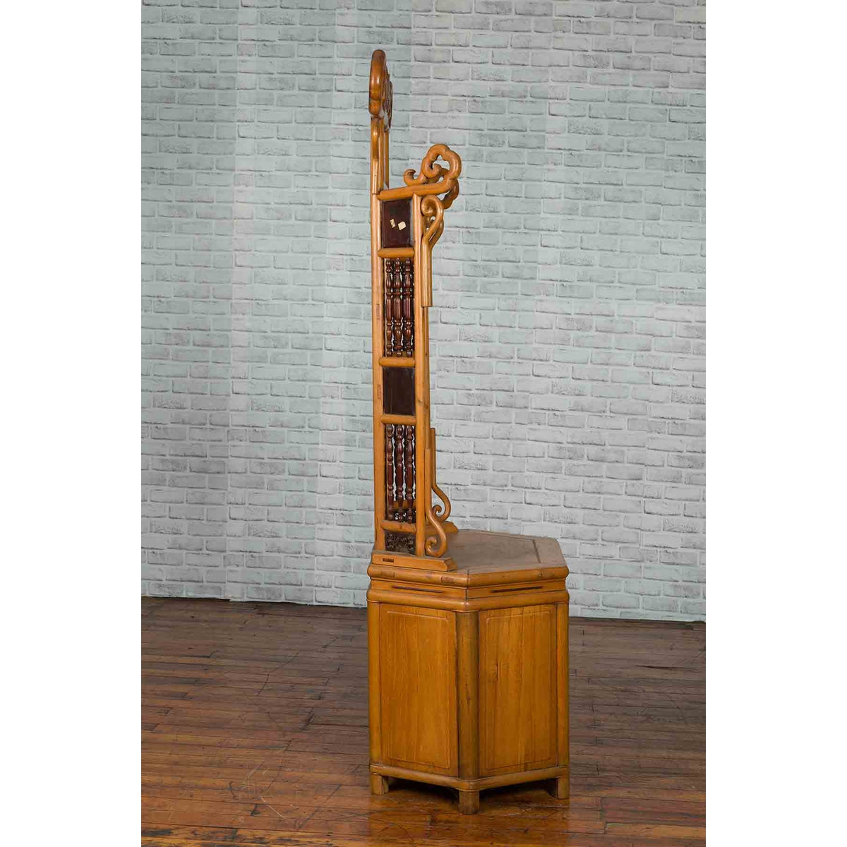 Chinese Qing Dynasty 19th Century Bamboo Washstand with Lacquered Panels-17. Asian & Chinese Furniture, Art, Antiques, Vintage Home Décor for sale at FEA Home