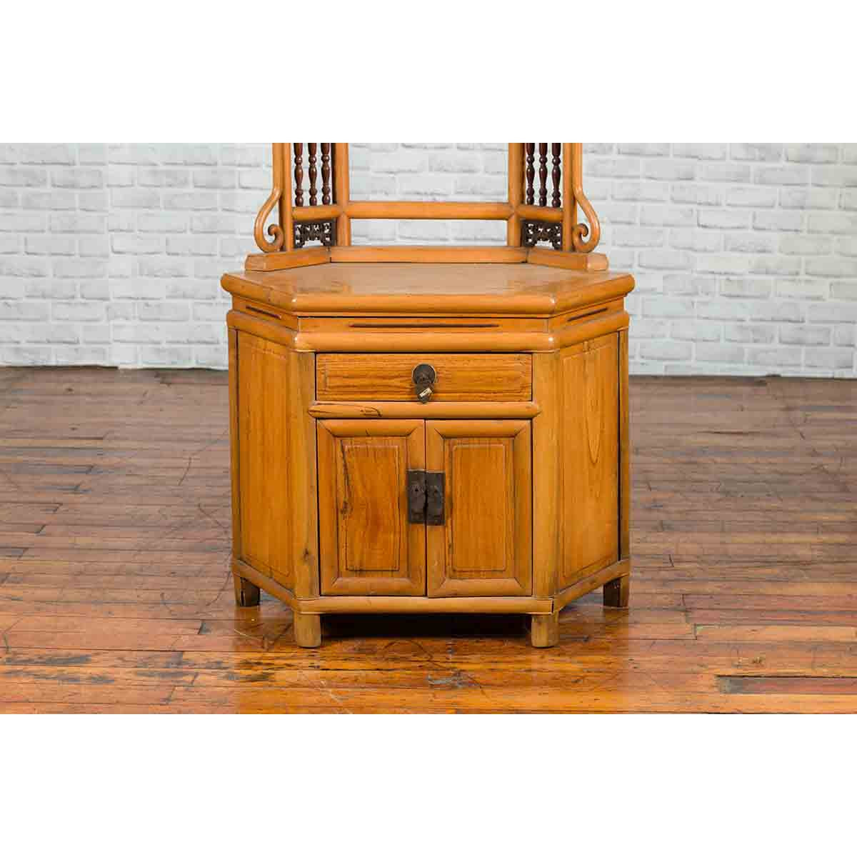 Chinese Qing Dynasty 19th Century Bamboo Washstand with Lacquered Panels-5. Asian & Chinese Furniture, Art, Antiques, Vintage Home Décor for sale at FEA Home