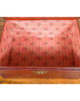 Chinese Early 20th Century Red Lacquered Leather Trunk with Calligraphy-9. Asian & Chinese Furniture, Art, Antiques, Vintage Home Décor for sale at FEA Home