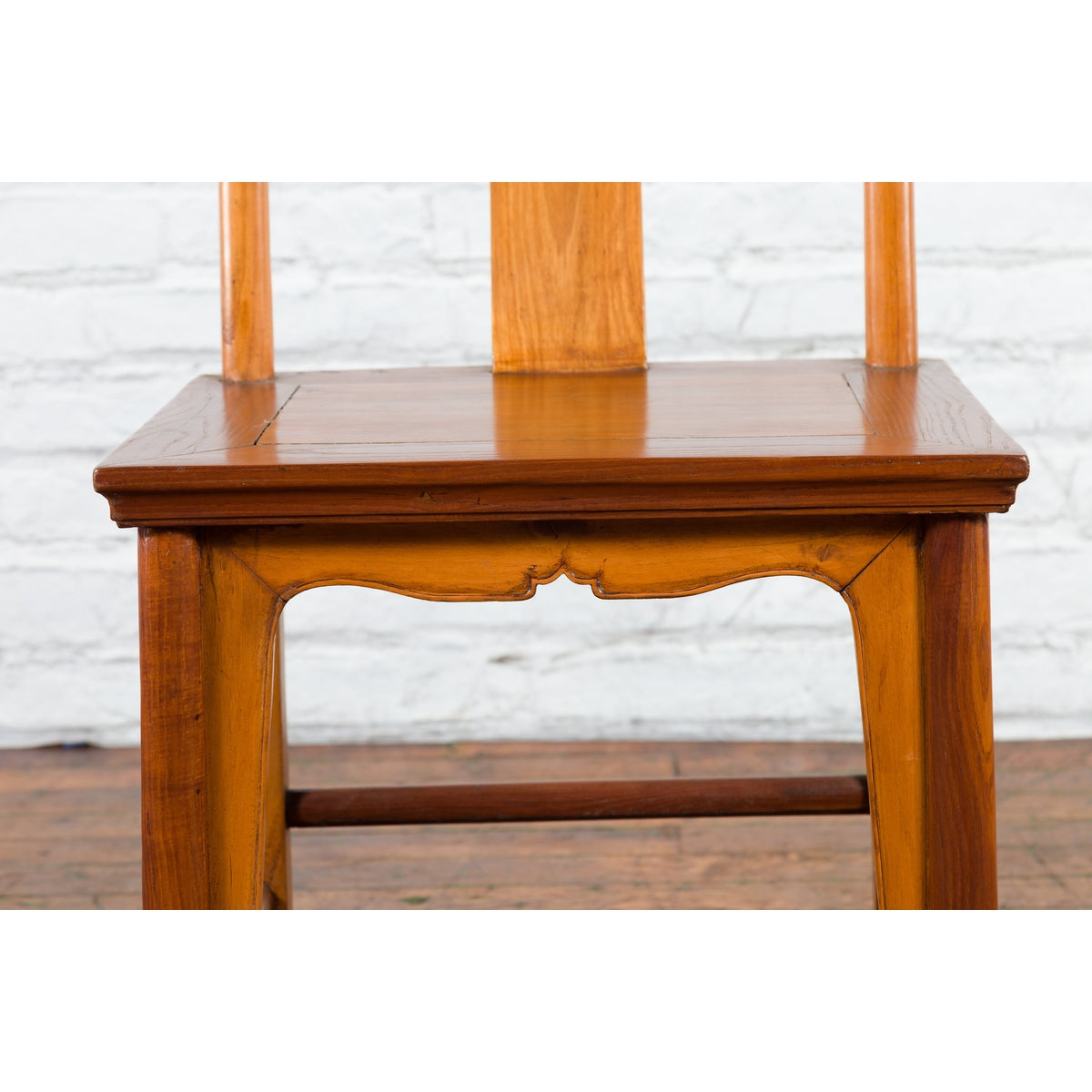 Chinese Qing Dynasty Lamp Hanger Chair with Carved Splat and Two Toned Finish-11. Asian & Chinese Furniture, Art, Antiques, Vintage Home Décor for sale at FEA Home