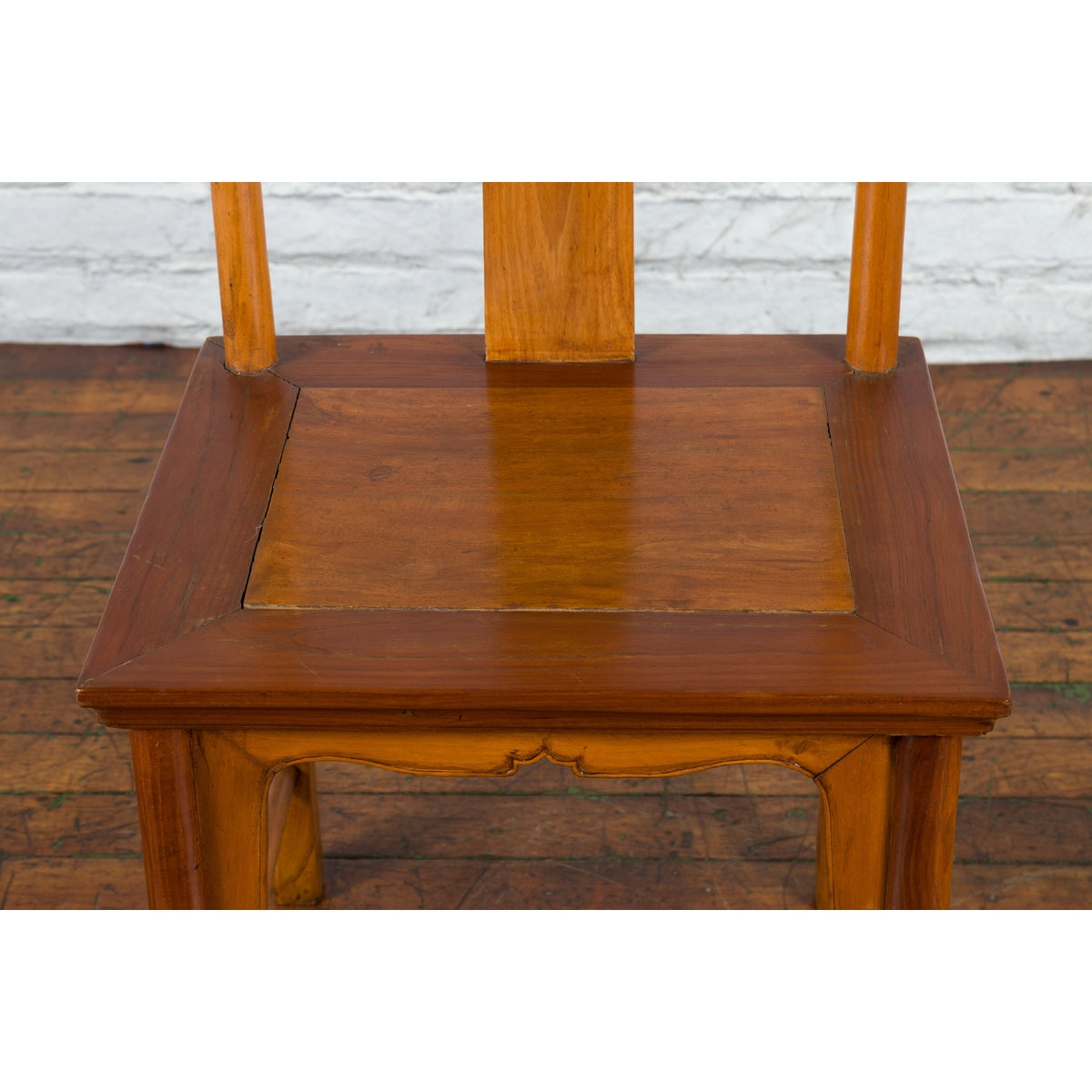 Chinese Qing Dynasty Lamp Hanger Chair with Carved Splat and Two Toned Finish-8. Asian & Chinese Furniture, Art, Antiques, Vintage Home Décor for sale at FEA Home