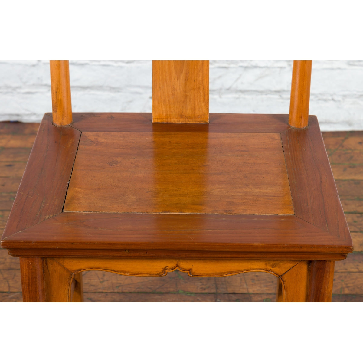 Chinese Qing Dynasty Lamp Hanger Chair with Carved Splat and Two Toned Finish-9. Asian & Chinese Furniture, Art, Antiques, Vintage Home Décor for sale at FEA Home
