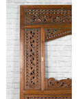 Javanese Architectural Panel with Carved Floral Motifs and Polychrome Accents-8. Asian & Chinese Furniture, Art, Antiques, Vintage Home Décor for sale at FEA Home